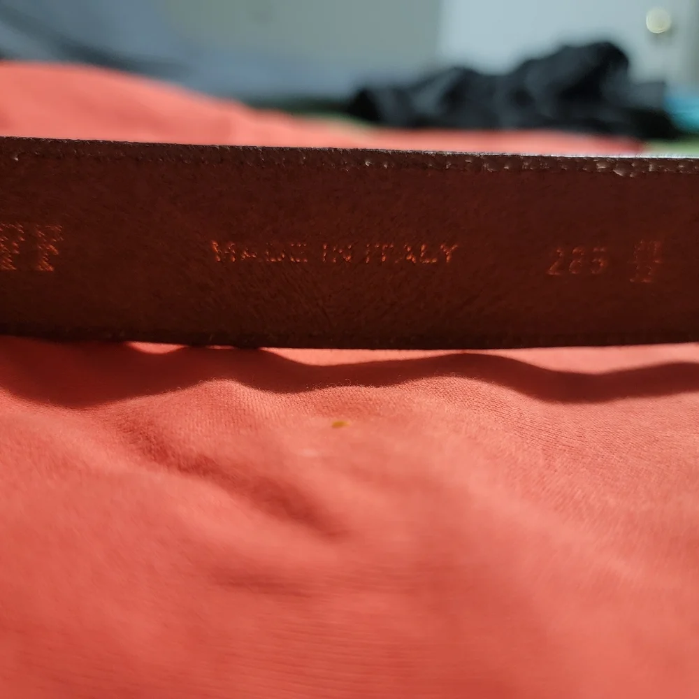 Gianfranco Ferre Red Leather Belt with Gold Accents - Picture 9 of 9